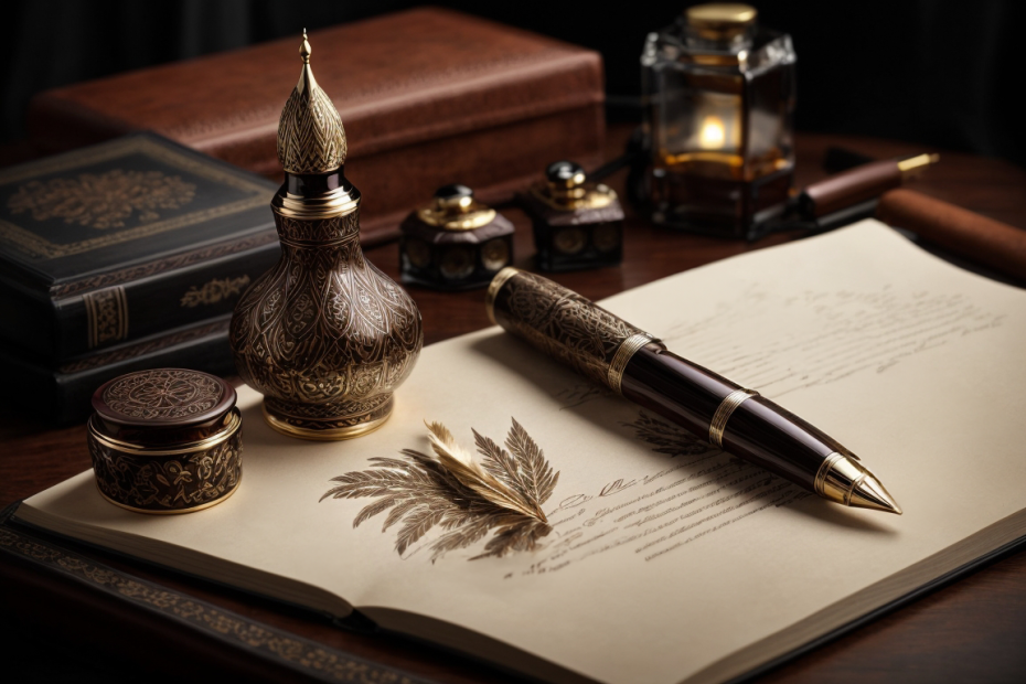 Feathered Flights: Luxury Pen and Quill Sets